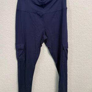 Women's Navy Cargo Leggings